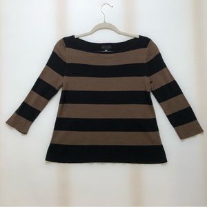 Worthington Vintage Striped Sweater Brown & Black M